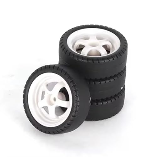 Für LDRC AE86 A86 LD1801 LD1802 LD1803 LD1804 A01 A02 1/18 4 Stücke 33mm RC Harte Drift Reifen Rad Harte Reifen RC Auto Upgrade Teile RC Zubehör(White 2) von Generic