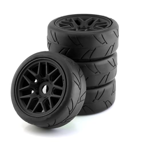 Für Losi Für Kyosho VRX Für HPI WR8 Für HSP Für Hobao 103mm 4 Stücke Rc Off-Road Für Buggy Für Rally Auto Reifen Rad 17mm Hex RC Zubehör(Black) von Generic