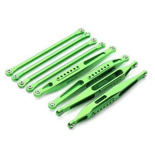 Für Losi Für LMT 4WD 1/8 Feste Achse Für Monster Truck Metall Oberen Unteren Für Chassis Link Set RC Auto Upgrade Teile Zubehör RC Zubehör(Green,8pcs) von Generic