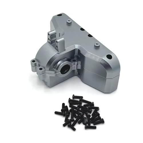 Für MJX Für Hyper Go 14301 14302 14303 1/14 RC Auto Metall Hinten Getriebe Gehäuse Getriebe Differential Fall Upgrade Teile Zubehör RC Zubehör(Gray) von Generic