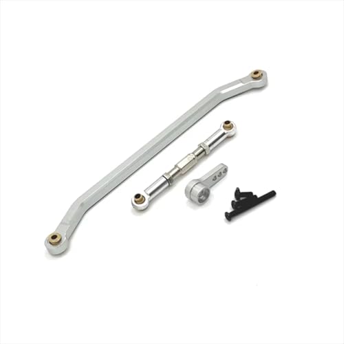 Für MN 1/12 Für MN128 Für Wrangler Metall Upgrade Lenkgestänge Lenkung Arm RC Auto Teile Ersatz Zubehör RC Zubehör(Silver) von Generic