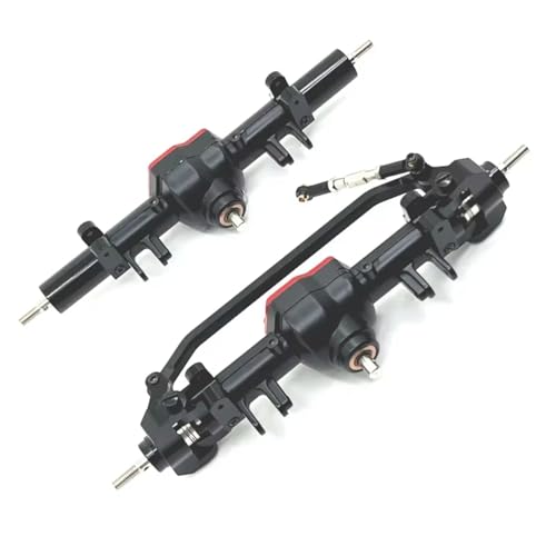 Für MN128 MN86 MN86S MN86K MN86KS 1/12 Metall Vorne Hinten Differential Achse Komplettset RC Crawler Auto Upgrade Teile RC Zubehör(Black,Front and Rear) von Generic