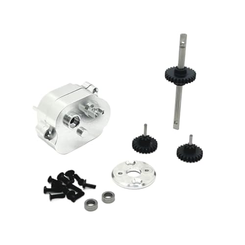 Für MN168 Für MN82 Für MN78 Für MN99S 1/12 Metall Übertragung Getriebe Getriebe Mit 370 Motor Halterung RC Auto Upgrade Teile Zubehör RC Zubehör(Silver) von Generic