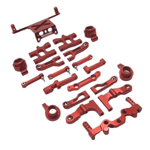 Für MN38 Metall Vorne Und Hinten Für Schaukel Arm Lenkung Tasse Schock Turm Körper Beiträge Halterungen Lenkung Montage 1/16 RC Auto Upgrade Teile RC Zubehör(Red) von Generic