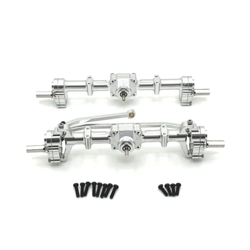 Für MN78 Für MN82 Für MN99S Für MN98 1/12 Metall Vorne Und Hinten Portal Achse RC Auto Upgrade Teile Zubehör RC Zubehör(Silver) von Generic