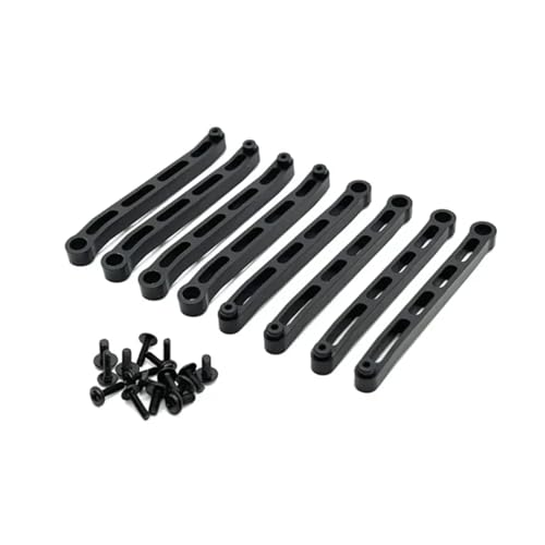 Für MN78 MN168 1/12 RC Auto Upgrades Teile Zubehör Metall Für Chassis Links Zugstange Spurstange Set RC Zubehör(Black) von Generic