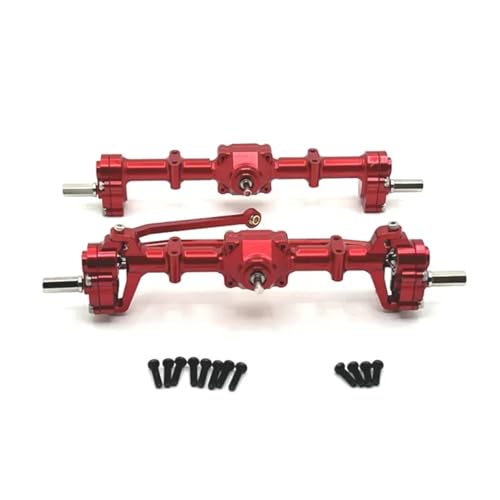 Für MN78 MN82 MN99S MN98 1/12 RC Auto Upgrade Teile Zubehör Metall Vordere Und Hintere Portal Achse RC Zubehör(Red) von Generic