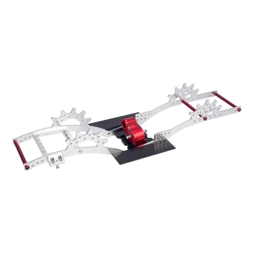 Für SCX10 II Für Capra VS4-10 1/10 RC Auto Crawler Aluminium Für LCG Für Chassis Kit Mit Getriebe Doppel Servo Halterung Upgrade Teile RC Zubehör(Silver) von Generic