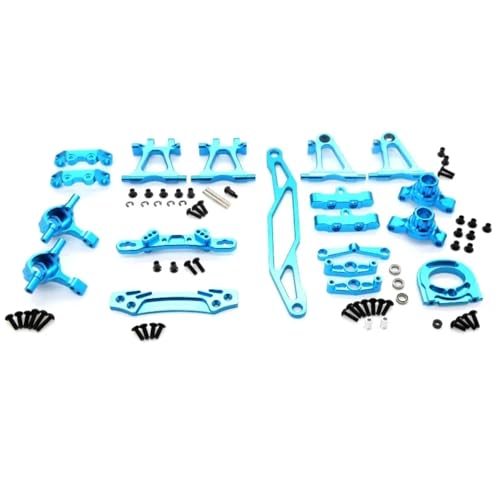 Für Tamiya Für TT-02 1/10 RC Auto Upgrade Teile Metall Modifikation Zubehör Kit Suspension Arme Lenkung RC Zubehör(Blue) von Generic