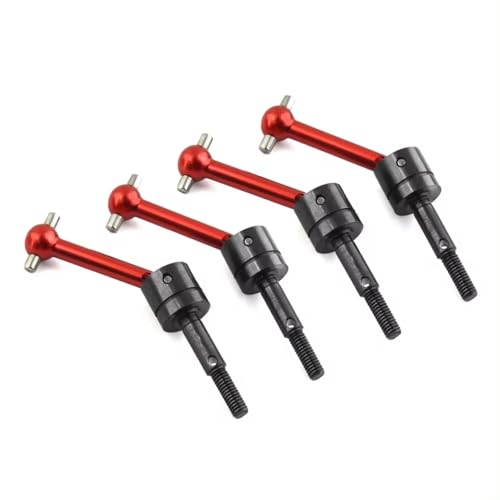 Für Tamiya Für TT01 Für TT02 TT01D TT01E TA04 1/10 RC Auto Upgrades Teile 4 Stücke Metall Für Universal Antriebswelle Antriebswelle CVD 53792 RC Zubehör(Red) von Generic