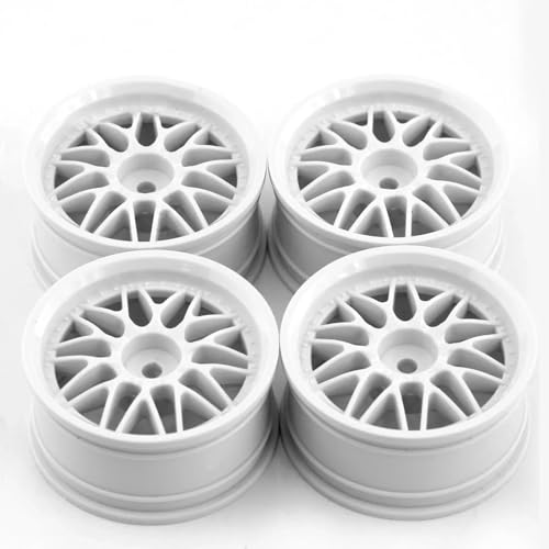 Für Tamiya XV02 Für Kyosho Für HSP Für HPI Für Sakura Für Traxxas Für RotKatze 1/10 RC On-Road Drift Für Rennwagen Kunststoff Felge Rad RC Zubehör(White) von Generic