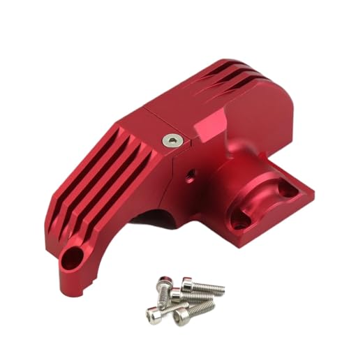 Für Traxxas Für Maxx 89076-4 89086-4 1/10 RC Auto Upgrade Teile Zubehör Metall Hauptgetriebe Abdeckung Schutz Motor 8987 Upgrade Teile RC Zubehör(Red) von Generic