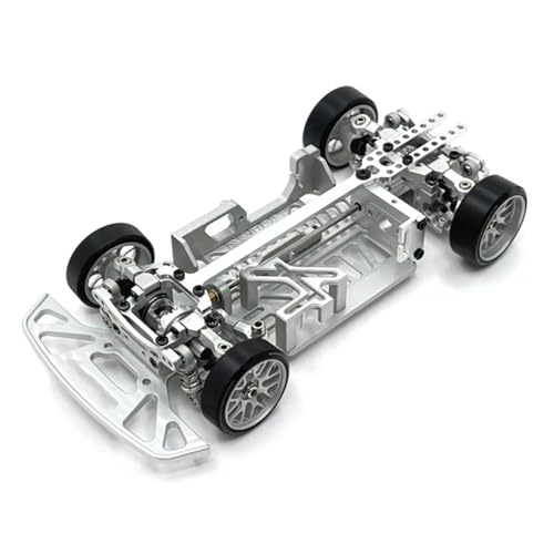 Für WLtoys Für Mosquito Auto Für Kyosho Für Mini-Q9 1/28 4WD Metall Upgrade Multi Radstand Rahmen RC Auto Teile RC Zubehör(Silver) von Generic