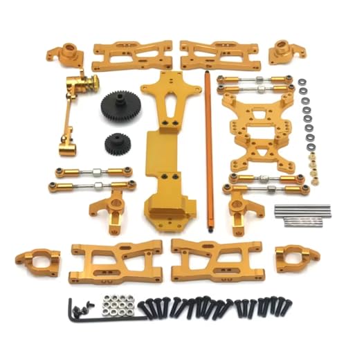 Für Wltoys 144001 144002 144010 1/14 Metall Upgrade Teile Kits Für Schaukel Arm Link Stange Lenkung Block RC Auto Zubehör RC Zubehör(Yellow) von Generic