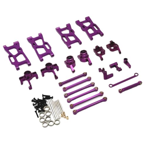 Für Wltoys 144016 144018 1/14 Metall Lenkung Tasse Hub Carrier Für Schaukel Arm Link Stange Lenkung Kit RC Auto Upgrade Teile Zubehör RC Zubehör(Purple) von Generic