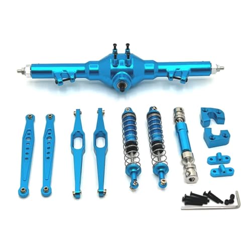 Für Wltoys Für 124006 12423 12427 12428 12429 1/12 RC Auto Upgrade Teile Kit Metall Hinterachse Antriebswelle Stoßdämpfer Längslenker RC Zubehör(Blue) von Generic