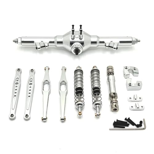 Für Wltoys Für 124006 12423 12427 12428 12429 1/12 RC Auto Upgrade Teile Kit Metall Hinterachse Antriebswelle Stoßdämpfer Längslenker RC Zubehör(Silver) von Generic