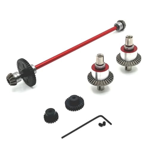 Für Wltoys Für 144001 144002 144010 Für RIaarIo Für XDKJ-001 006 1/14 RC Auto Upgrade Teile Metall Differential Und Zentrale Antriebswelle Montage RC Zubehör(Red) von Generic