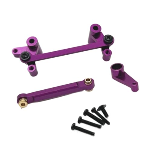 Für Wltoys Für 144016 144018 1/14 Metall Lenkung Servo Arm Servo Link Rod Set Fernbedienung Auto Upgrade Teile Zubehör RC Zubehör(Purple) von Generic