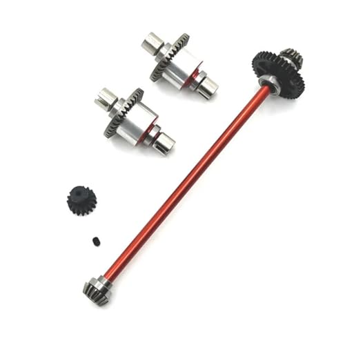 Für Wltoys Für A949 A959 A969 A979 K929 1/18 RC Auto Upgrade Teile Metall Differential Und Zentrale Antriebswelle Montage 17T 38T Getriebe RC Zubehör(Red) von Generic