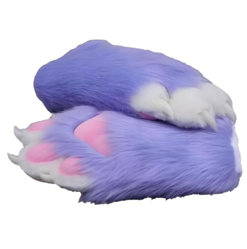 Furry Fursuit Paw Handschuhe, Faux Pel Cat Paw Tierpfote, flauschige Fursuitpfote, handgefertigtes Kunstpelz für Erwachsene Unisex Cosplay Comic Con von Generic