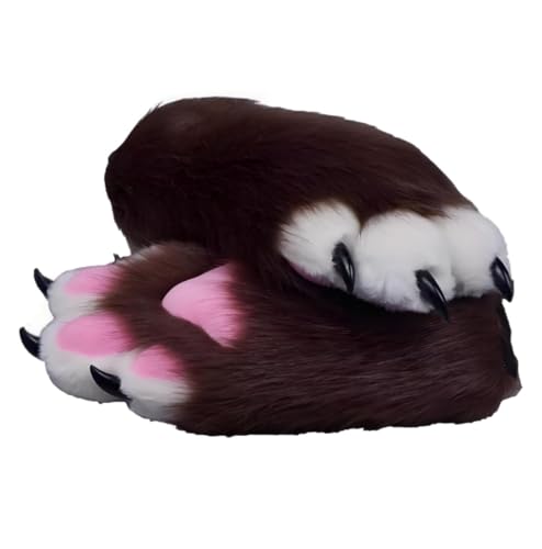 Furry Fursuit Paw Handschuhe, Faux Pel Cat Paw Tierpfote, flauschige Fursuitpfote, handgefertigtes Kunstpelz für Erwachsene Unisex Cosplay Comic Con von Generic