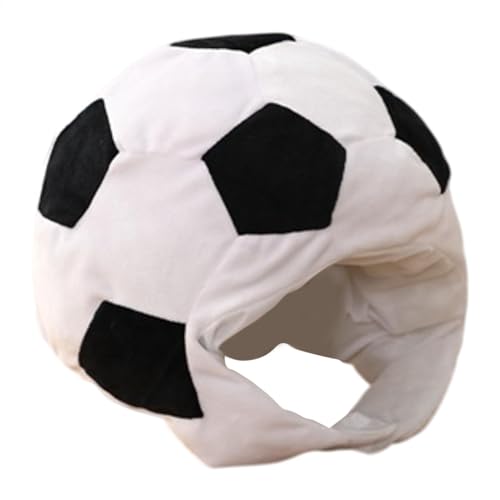 Fußball-Hüte für, Foto-Requisiten, warme Plüsch-Sport-Kopfbedeckung, Hut – lustiges Neuheitsspielzeug, Cosplay-Kopfzubehör, Fußball-Plüsch-Kostüm, Hut, Spielzeug, Foto-Requisiten von Generic