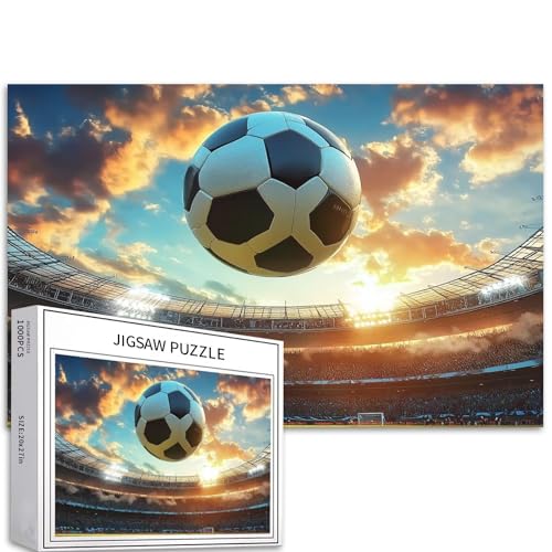 Fußball-Puzzles für Erwachsene, Fußballtor-Puzzle, Sport, Graffiti-Puzzle, anspruchsvolle Familienaktivitäten, buntes Bastelpuzzle für Heimdekoration, Geschenke, 68 x 50 cm, 1000 Teile von Generic