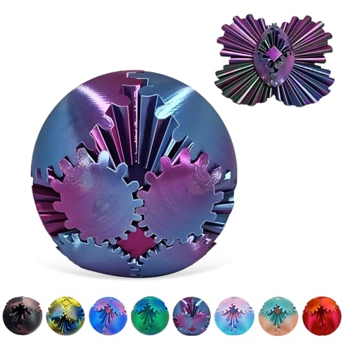 Gear Ball Fidget | GearSphere - The Steampunk Whirling Wonder Fidget Gear Ball, Stress Ball, Desk Toy, Fun Gear Ball Fidget Stress Relief Sensory Toy, Stress Relief Gifts for Adults (Color G) von Generic