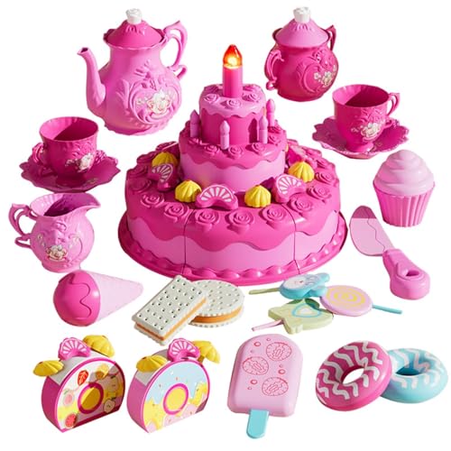 Geburtstagskuchen - gefälschter, Spiellebensmittel-Set | Mädchen Spielen Haus Kuchen schneiden Spaß Baby Simulation bläst Kerzen Dessert von Generic