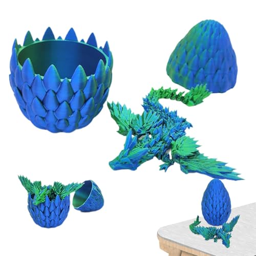 -Gedruckter Drache mit Ei - -Gedruckter Drache im Ei, Artikuliertes -Fidget-Spielzeug | Sammelfiguren Drachenspielzeug, Schreibtischspielzeug für Kinder und Erwachsene von Generic