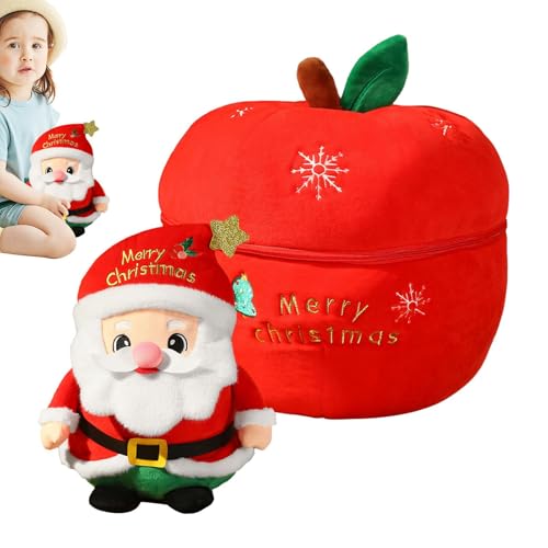 Gefüllter Weihnachtsbaum, Gefüllte Weihnachtsmannpuppe | Weihnachts-Weihnachtsmann-Puppe mit Beerenobstbehälter - Weiches Winterfest-Elch-Schneemann-Spielzeug für Kinder von Generic