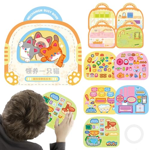 Gelee-Aufkleberbücher für Kinder, pädagogisches Stickerbuch, wiederverwendbare Stickerbücher für Kinder ab 6 Jahren, leises Spielbuch, Vorschul-Lernaktivitäten von Generic