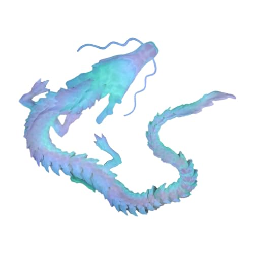 Gelenkiges Drachenspielzeug, 3D-beweglicher Drache - Jahr des Drachen leuchtendes 3D-Ornament,Dekorative bewegliche Drachenfigur für Wohnzimmer, Eingangsbereich, Arbeitszimmer, Schlafzimmer von Generic