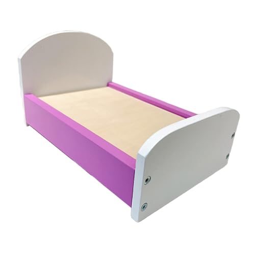 Generic 1/12 Skala Dollhouse Bett Dekoration Accessoire Dollhouse Möbel Miniatur -Einzelbett für Schlafzimmer, Lila von Generic