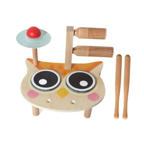 Generic Babymusik Drum Toy Musical Motor Skill Hölzer Percussion Holzinstrumentinstrument für Alter von Mehr Als 12 Monaten , Eule von Generic