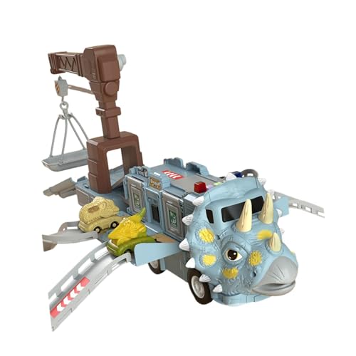 Generic Dinosaurier Schienen Schiebeautos, Transport LKW mit Lichtern, Sound, Lustiges, Variables Interaktionsspiel, Kinder Geschenke, Schienen Rutschspielzeu, Style D von Generic