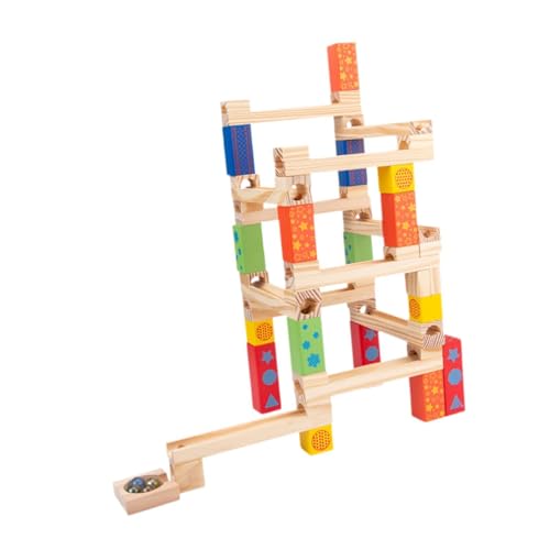 Generic Holzbahn Marmor Spielzeug, DIY Bausätze, Basteln, Puzzle, Spielzeug, 3D Holzpuzzle, Pädagogische Bausteine für Hobby Teenager, 52 StÜcke von Generic