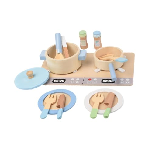 Generic Miniatur-Simulation Küche Spielzeug Kochgeschirr Utensilien Spielzeug Holz Spielzeug Küche Kochen Pan Spielset von Generic