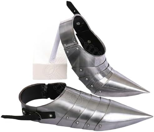 Generic Mittelalterliche Rüstung Stahl Ritter Schuhe Sabaton Paar Sabatons Larp Cosplay Gothic Medium Clear von Generic