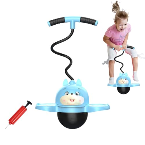 Pogo-Ball mit Griff,Pogo-Jumper mit Griff,Flexibler Cartoon-Pogo-Ball für Kinder - Verschleißfester Hüpfball mit Luftpumpe für Muskeltraining, niedlicher Pogo-Jumper zur Verbesserung der von Generic