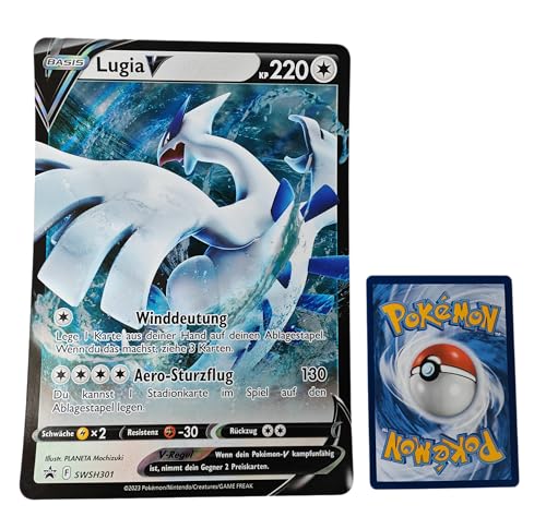 Generisch für Pokemon Sammelkarten - Lugia V SWSH301 Oversized XXL Promo Karte - Mega Jumbo Einzelkarte (Lugia V) von Generic