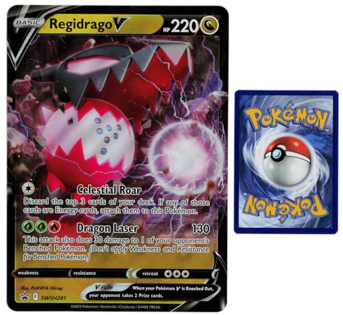 Generisch für Pokemon Sammelkarten - Regidrago V SWSH281 - ENGLISCH - Oversized XXL Promo Karte - Mega Jumbo Einzelkarte (Regidrago V) von Generic