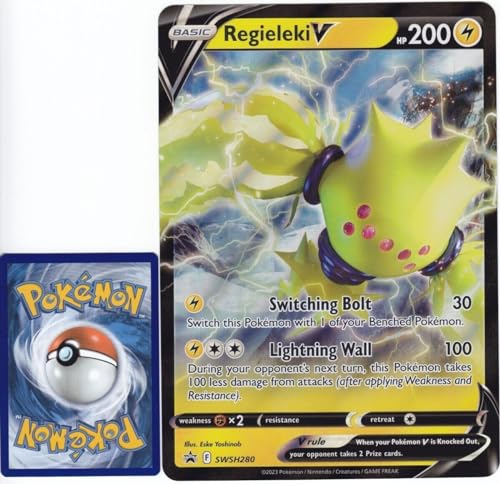 Generisch für Pokemon Sammelkarten - Regieleki V SWSH280 - ENGLISCH - Oversized XXL Promo Karte - Mega Jumbo Einzelkarte (Regieleki V) von Generic