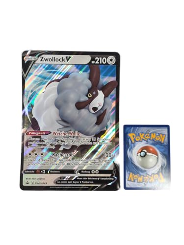 Generisch für Pokemon Sammelkarten - Zwollock V swsh049 Oversized XXL Promo Karte - DEUTSCH - Mega Jumbo Einzelkarte mit BB-Toy-Trades Sleeve von Generic