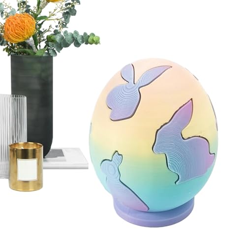 Generisches Ei 3D -Spielzeug 3D -Druck - Osterei in 3D gedruckt, Ostern des Osterkorbs | Office Ornament Dekorationen, Hasenstumpf für Kinderkaninchen -Puzzle von Generic