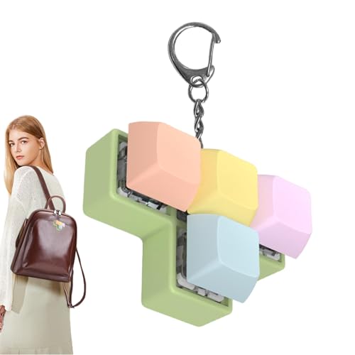 Generisches Wellenentester entspannter Fingerspielzeug - Keychain Sensory Toy, Keyboard Fidget Clicker Keychain | Einfach zu handhaben Leuchtend 4--Wellen-Tester-Tastatur für Frauen, Männer von Generic