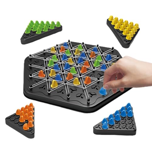 Geometrisches Schachspiel – Triggle-Spiel Mit Elastischen Bändern, Interaktives Ketten-Dreieck-Schachspiel, Steckspiel, Brettspiel, Kinder-Strategiespiel, Pädagogische Denksportaufgabe Und Puzzle Für von Generic