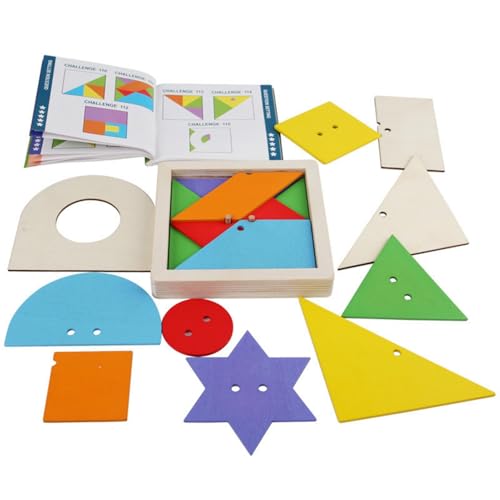 Geometrisches Stapelpuzzle, Sortier- und Stapelspielzeug | Holzform-Bausteinspielzeug | Pädagogisches geometrisches Muster-Blockpuzzle, Sortierspielzeug-Stapelspiel für frühes Lernen für Kinder von Generic