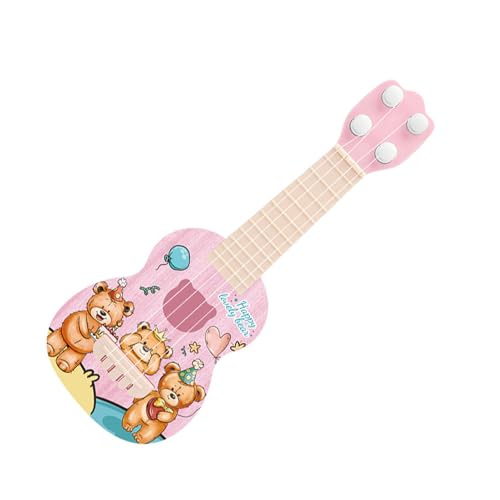 Gitarrenspielzeug auf Einer Ukulele, Charmantem Ausgeglichener Ton 4 Saiten Mini -Gitarre Draußen (Kleines Bärenmuster) von Generic